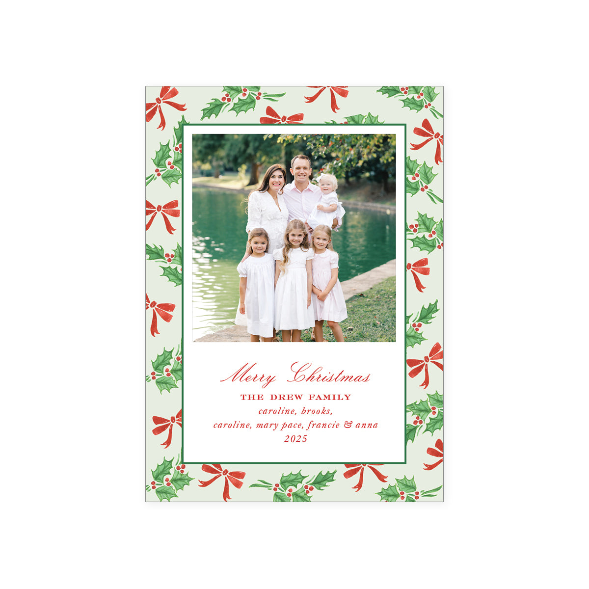 Holly Bow Holiday Card