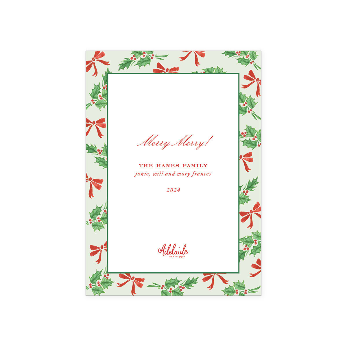 Holly Bow Holiday Card