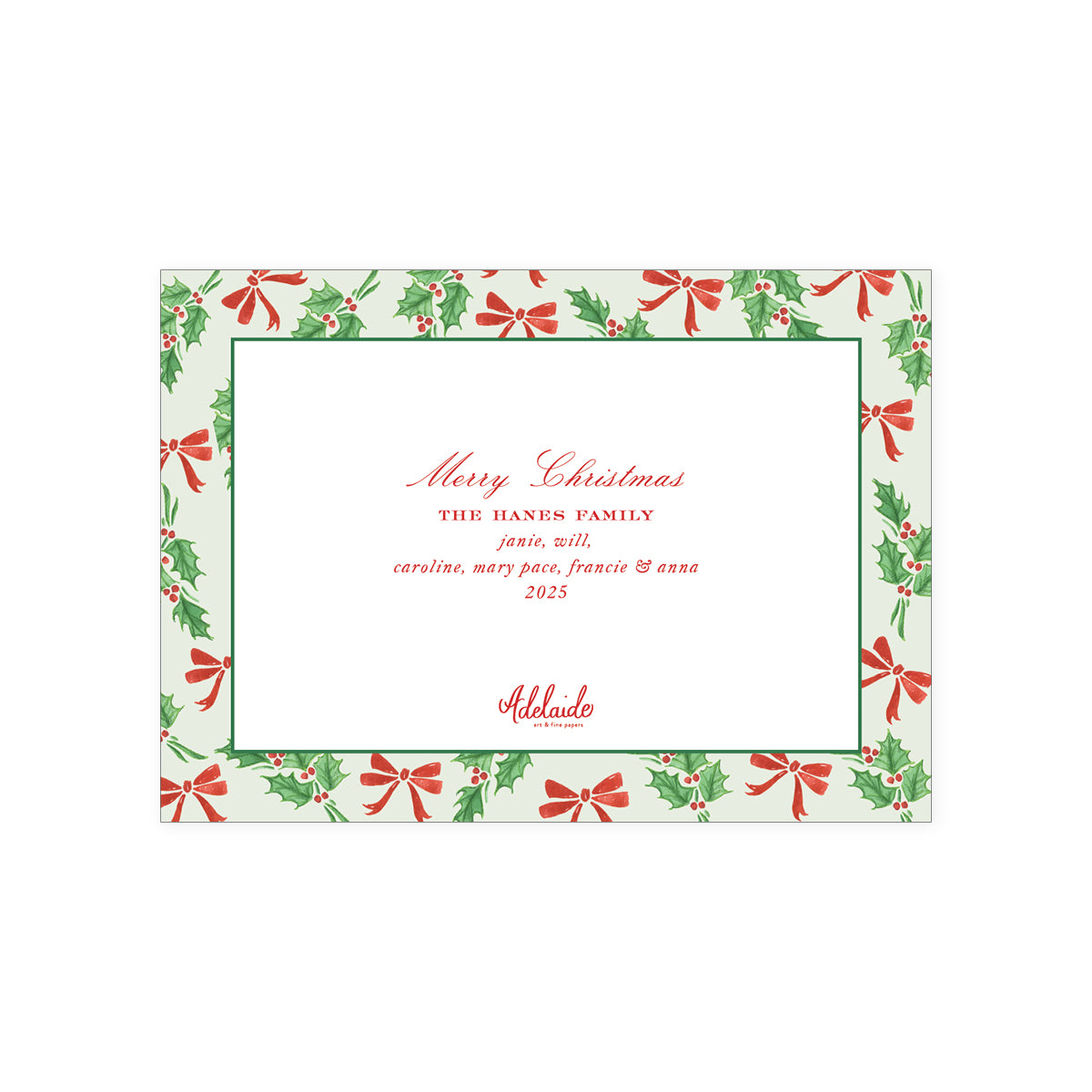 Holly Bow Holiday Card