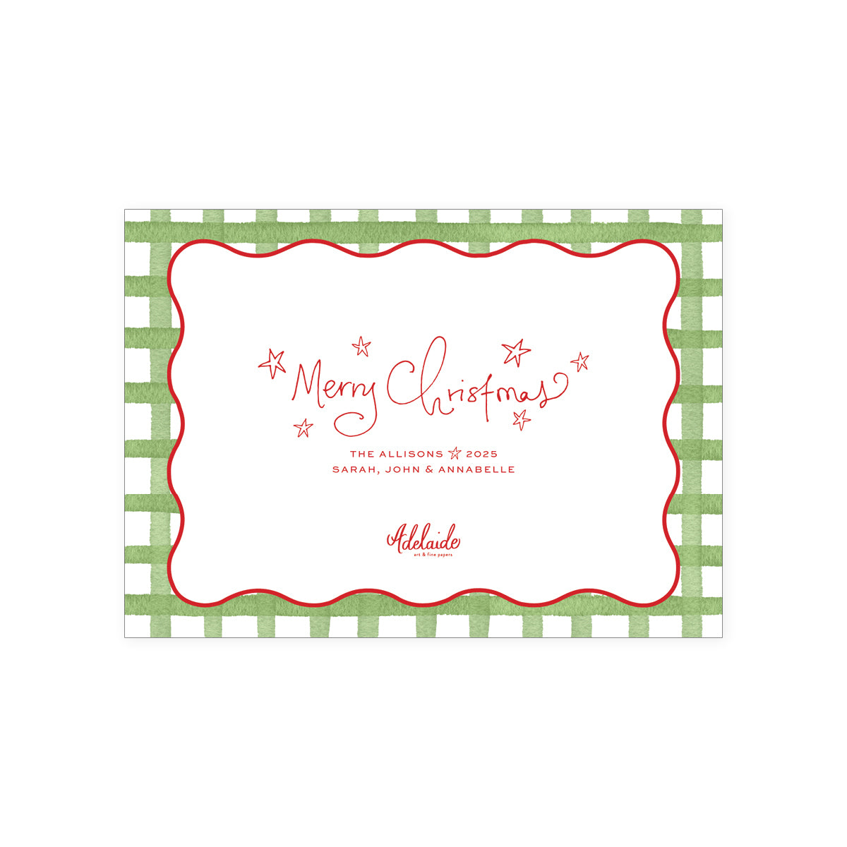 Plaid Doodle Holiday Card