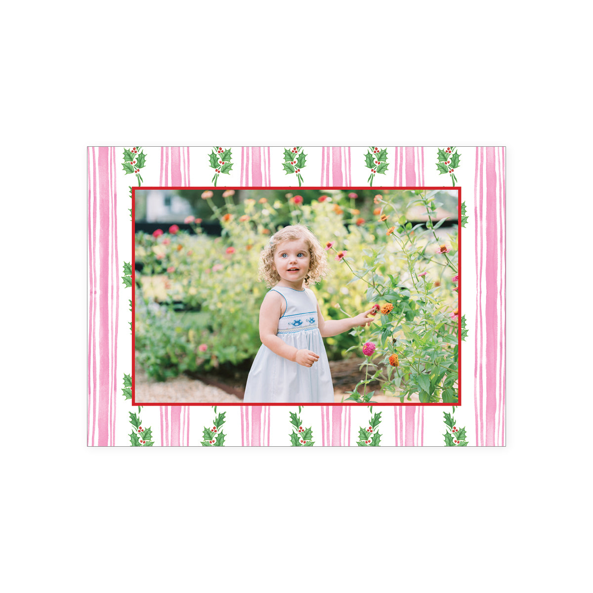 Holly Stripe Holiday Card