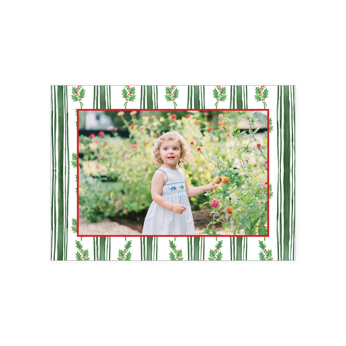 Holly Stripe Holiday Card