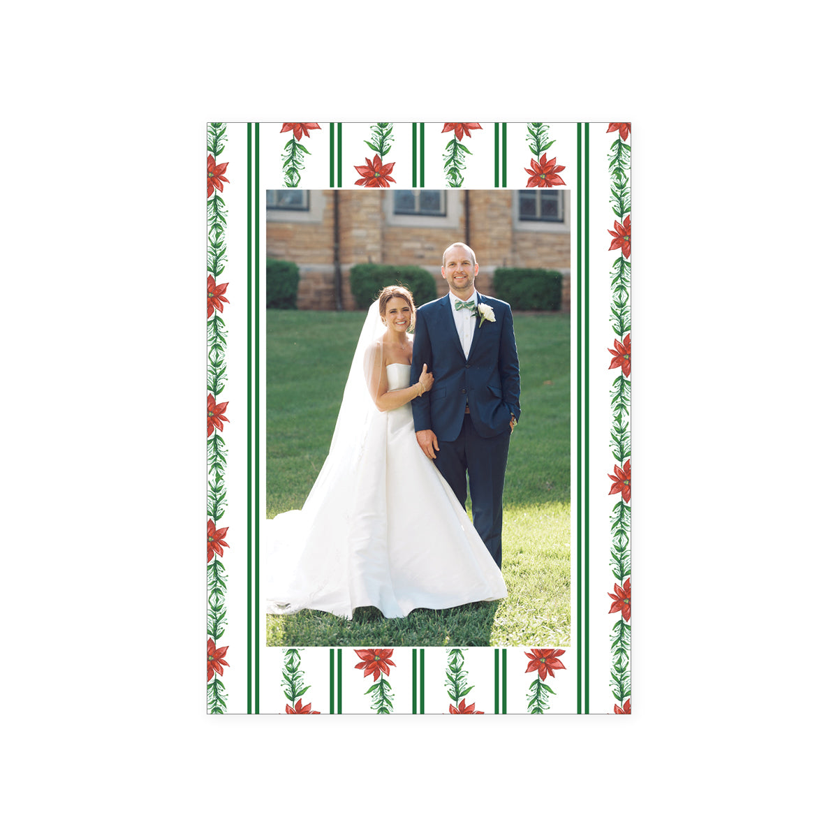 Poinsettia Border Holiday Card