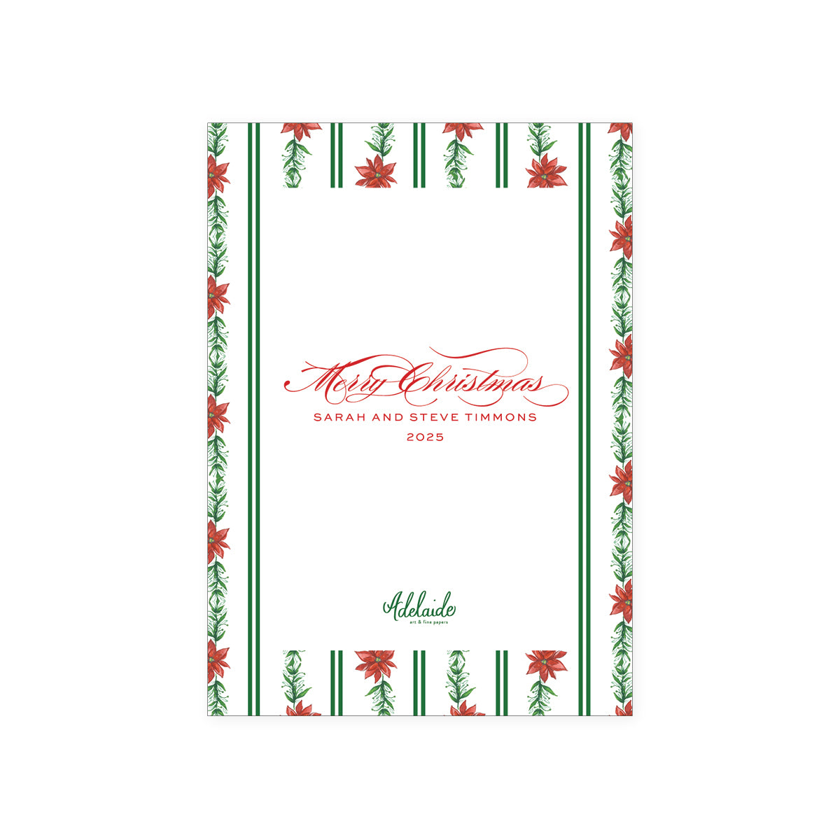 Poinsettia Border Holiday Card