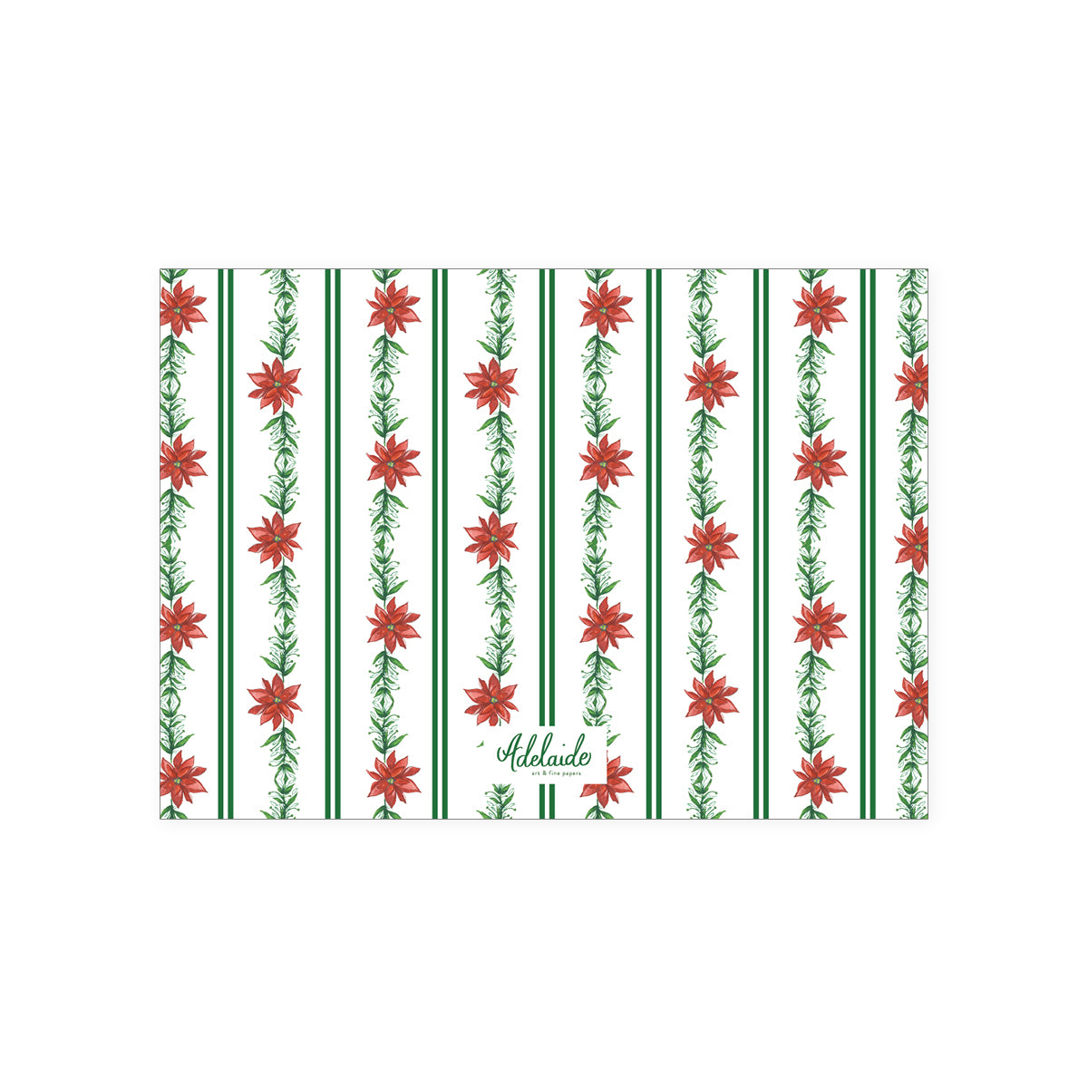 Poinsettia Border Holiday Card