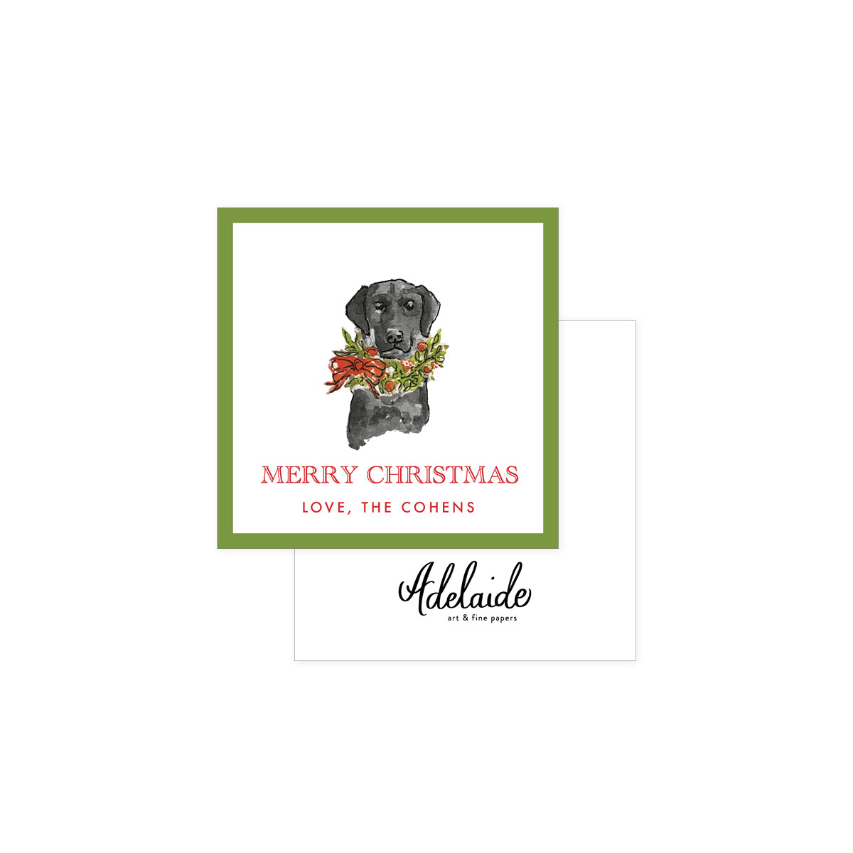 Black Lab Holiday Gift Tags