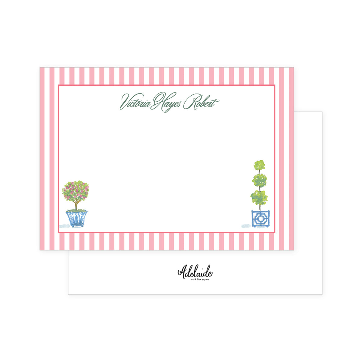 Pink Topiary Stationery