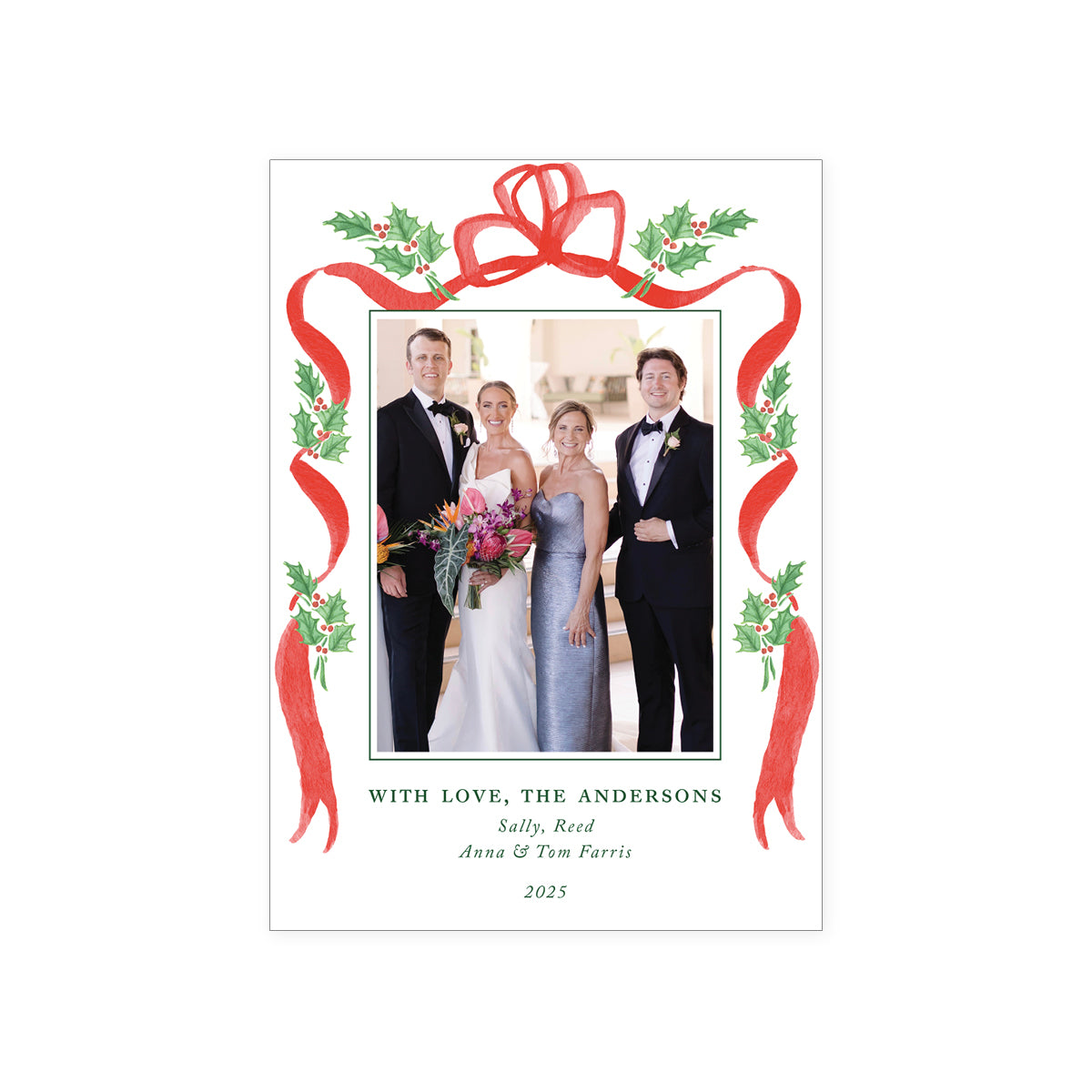 Red Ribbon Holiday Card
