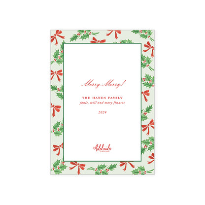 Holly Bow Holiday Card