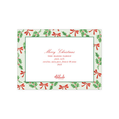 Holly Bow Holiday Card