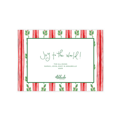 Holly Stripe Holiday Card