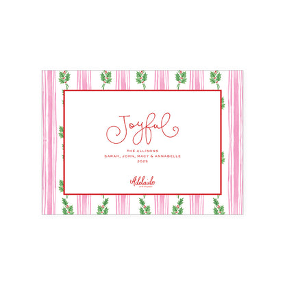 Holly Stripe Holiday Card