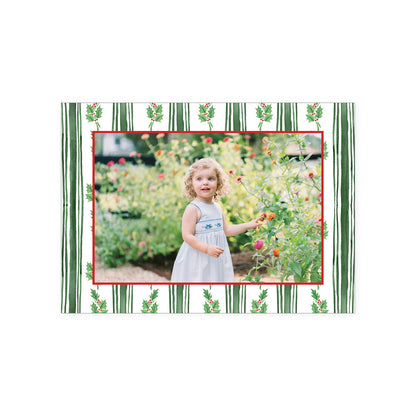Holly Stripe Holiday Card