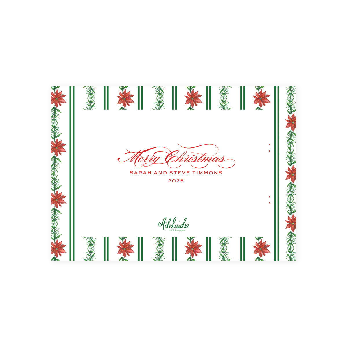 Poinsettia Border Holiday Card