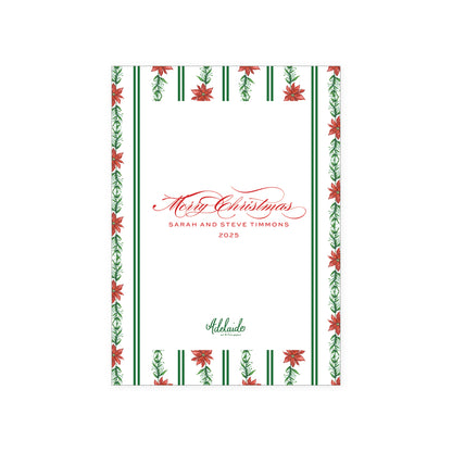 Poinsettia Border Holiday Card