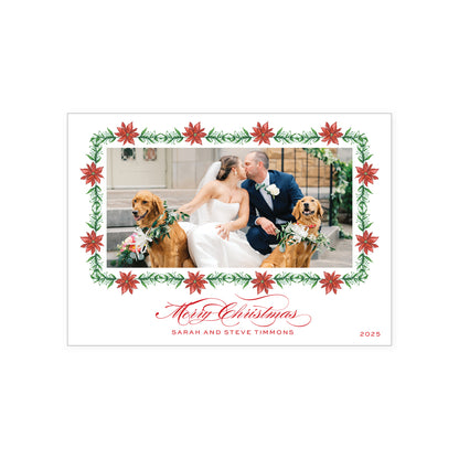 Poinsettia Border Holiday Card