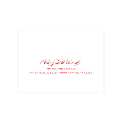 Poinsettia Border Holiday Card