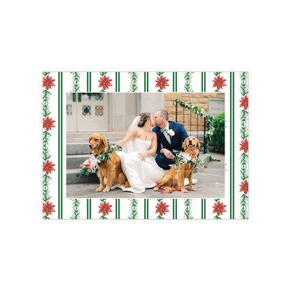 Poinsettia Border Holiday Card