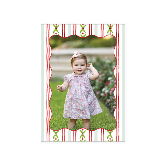 Greenery Stripe Holiday Card