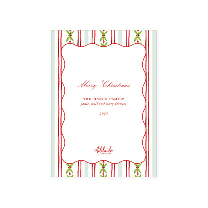 Greenery Stripe Holiday Card