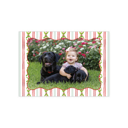 Greenery Stripe Holiday Card