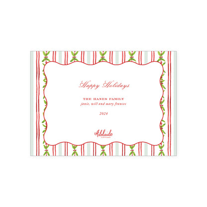 Greenery Stripe Holiday Card